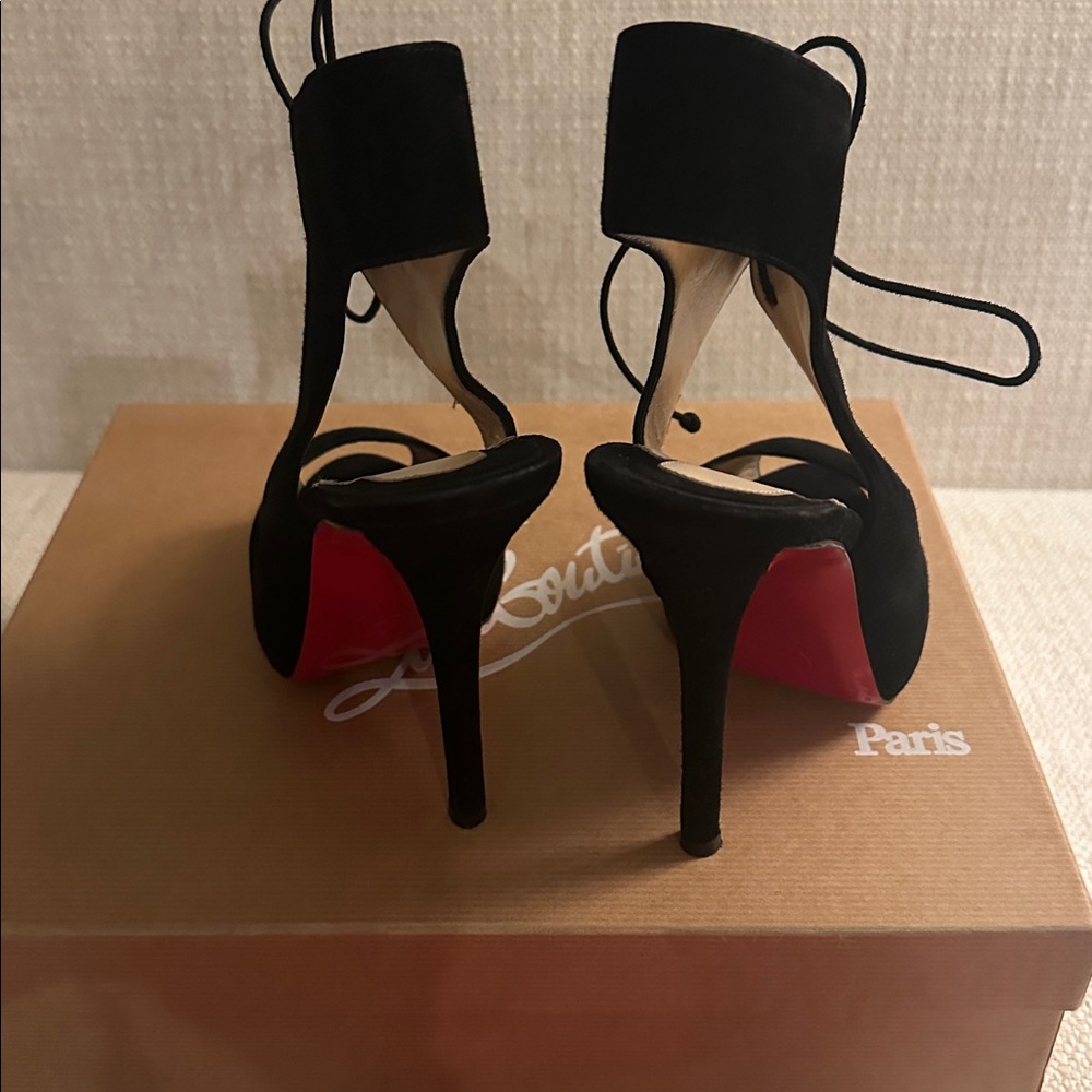Christian Louboutin Campanina 120 Leather D'Orsay Pumps - Black - Picture 3 of 3